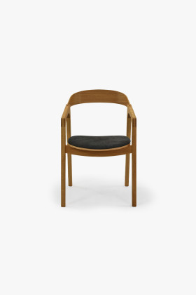 Moderní dubové křeslo do jídelny , tmavě šedé 2