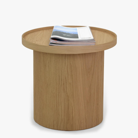 Dubový konferenční stolek dub bílý, Ø 45 ​​cm