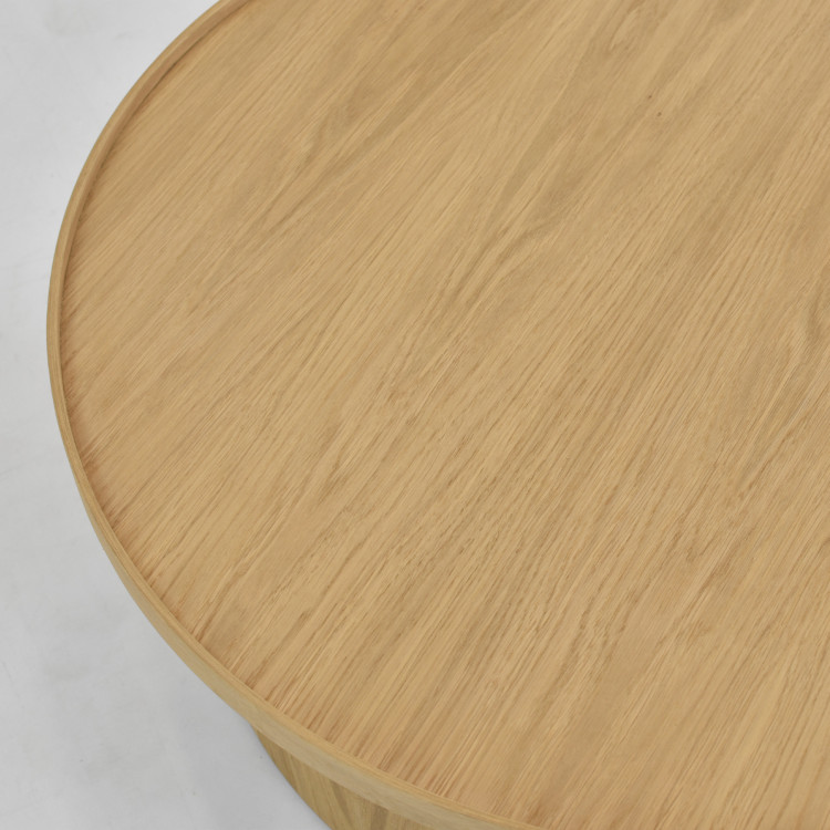 Dubový konferenční stolek dub bílý, Ø 45 ​​cm