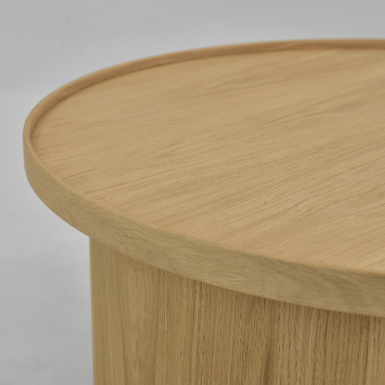 Dubový konferenční stolek dub bílý, Ø 45 ​​cm