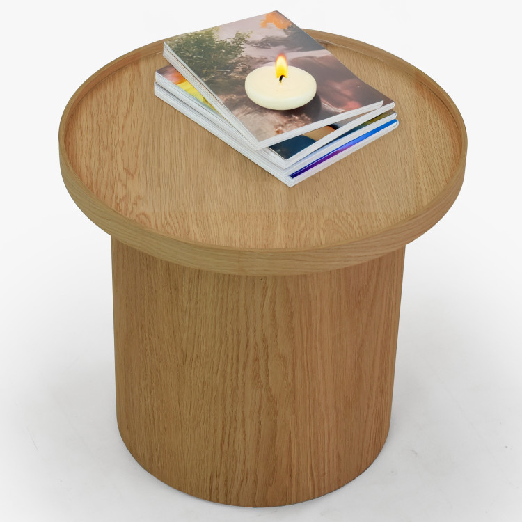 Dubový konferenční stolek dub bílý, Ø 45 ​​cm