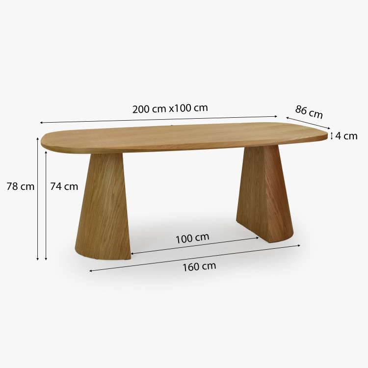 Designový stůl dub 200 x 100 cm