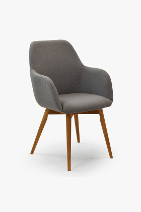 Designová stolička s podrúčkami, Sky svetlo sivá