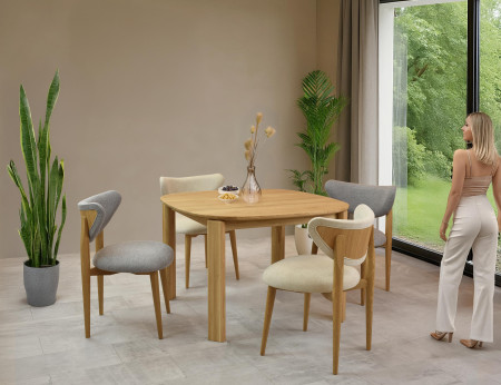 Rozkldací dřevěný jídelní stůl 110-160 cm