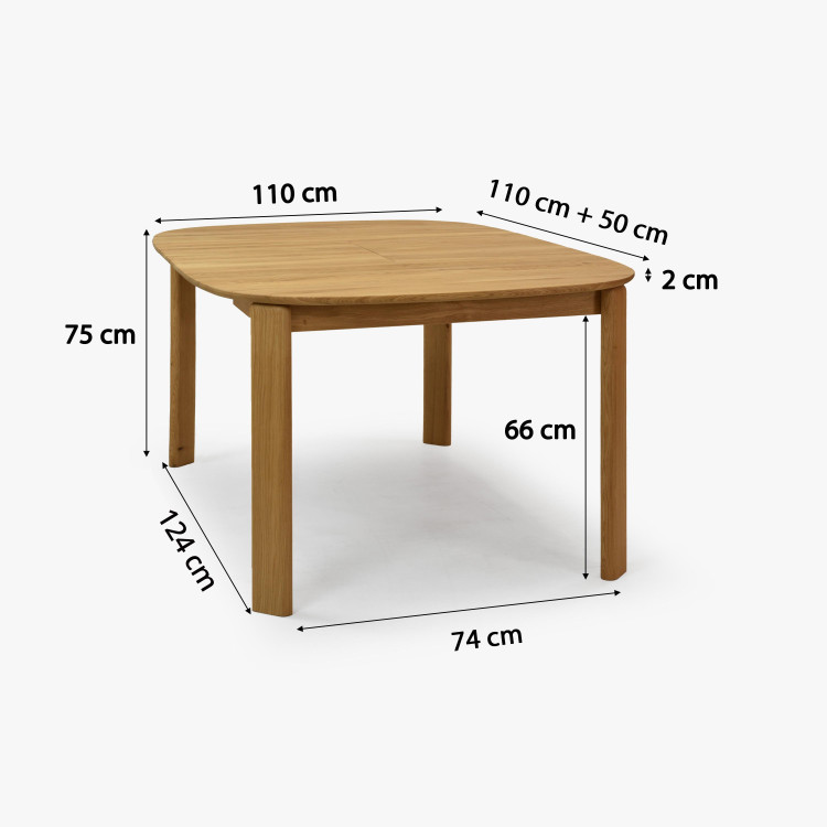Rozkldací dřevěný jídelní stůl 110-160 cm