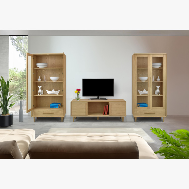 Tv komoda v barvě dub bílý na nožičkách