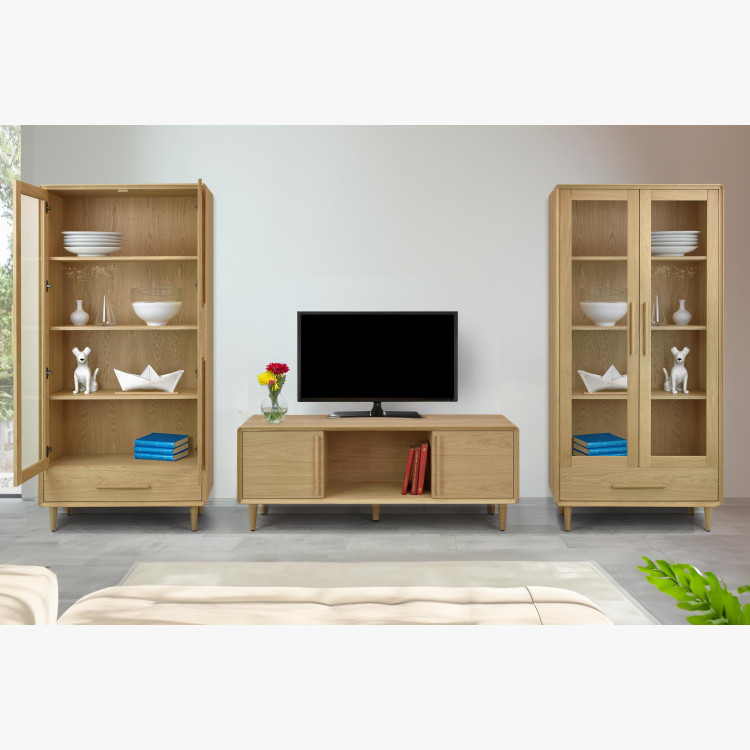 Tv komoda v barvě dub bílý na nožičkách