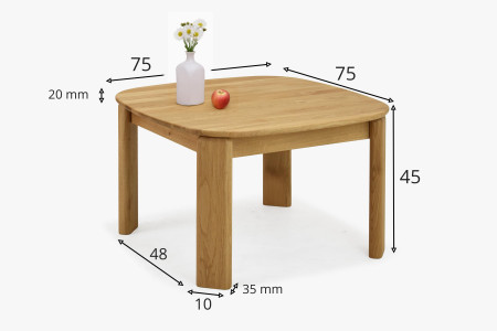 Dubový konferenční stolek 75 x 75 cm