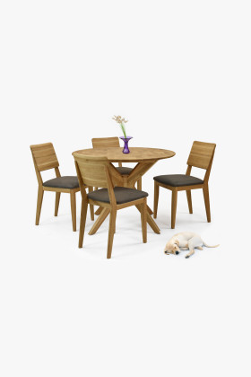 Dubová jídelní židle s čalouněným sedakem 2