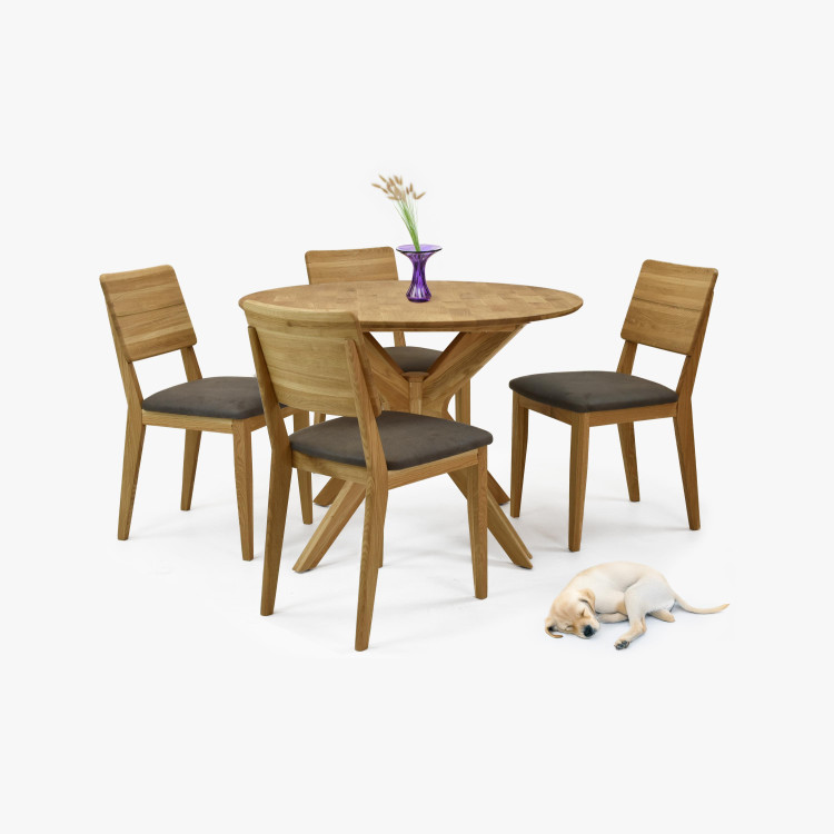 Dubová jídelní židle s čalouněným sedakem