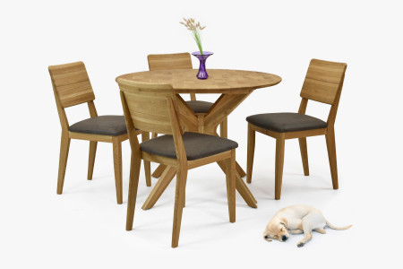 Dubová jídelní židle s čalouněným sedakem