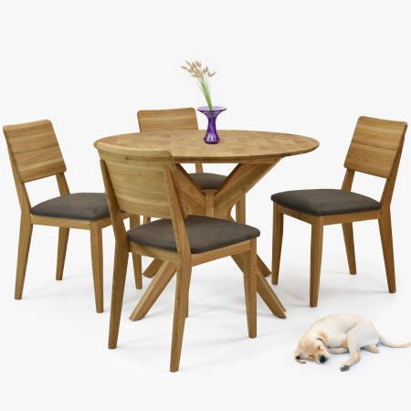 Dubová jídelní židle s čalouněným sedakem