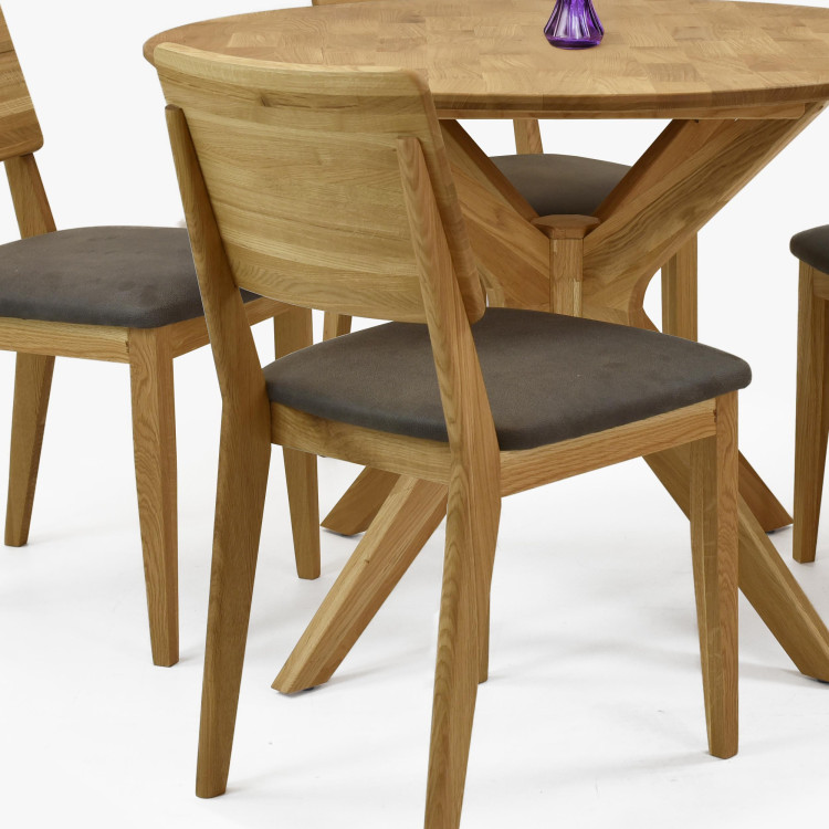 Dubová jídelní židle s čalouněným sedakem