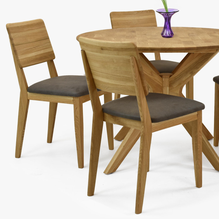 Dubová jídelní židle s čalouněným sedakem