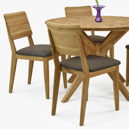 Dubová jídelní židle s čalouněným sedakem