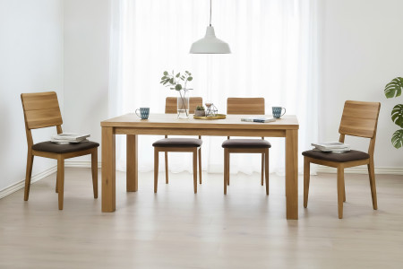 Dubová jídelní židle s čalouněným sedakem