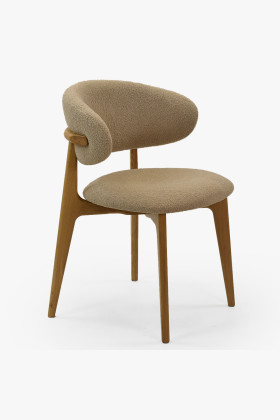 Prémiova dubová židle s béžovým čalouněním