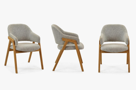 Dubova židle v šedé barvě