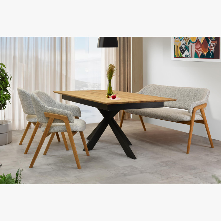 Dubova židle v šedé barvě