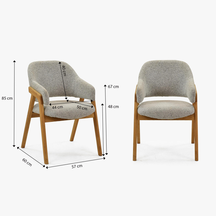 Dubova židle v šedé barvě