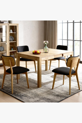 Sestava stůl 120 x 80 a 4 židle dub