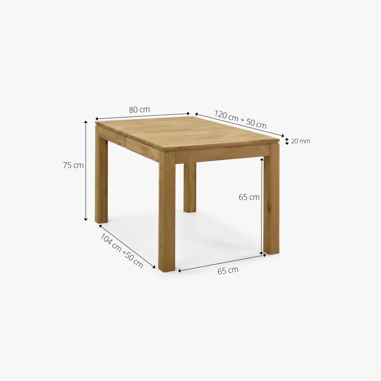 Sestava stůl 120 x 80 a 4 židle dub