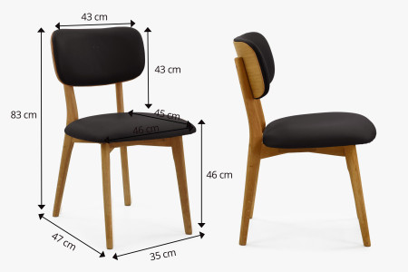 Sestava stůl 120 x 80 a 4 židle dub