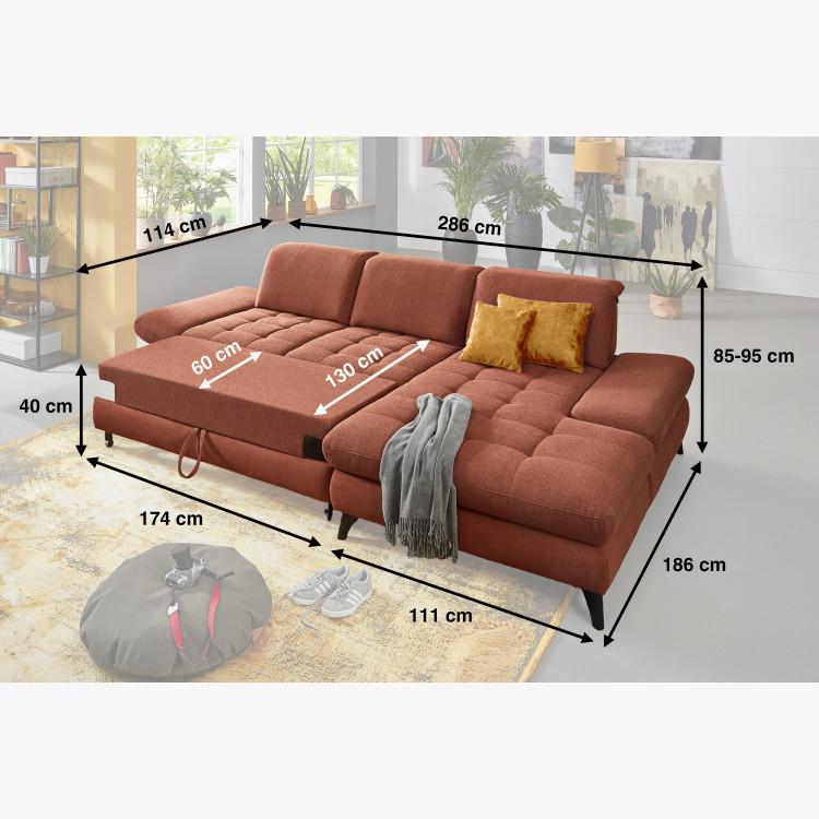 Rohová sedací souprava Carolina - roh v pravo