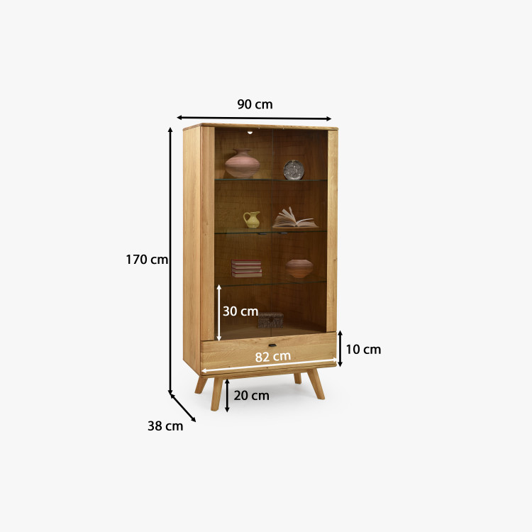 Dvoudveřová masivní vitrína na nohou