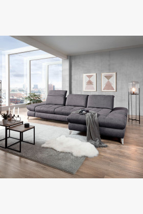 Rohová sedací souprava Carolina šedá - roh v pravo 2