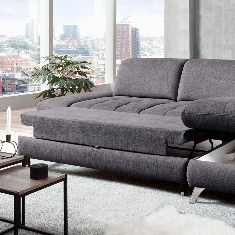 Rohová sedací souprava Carolina šedá - roh v pravo