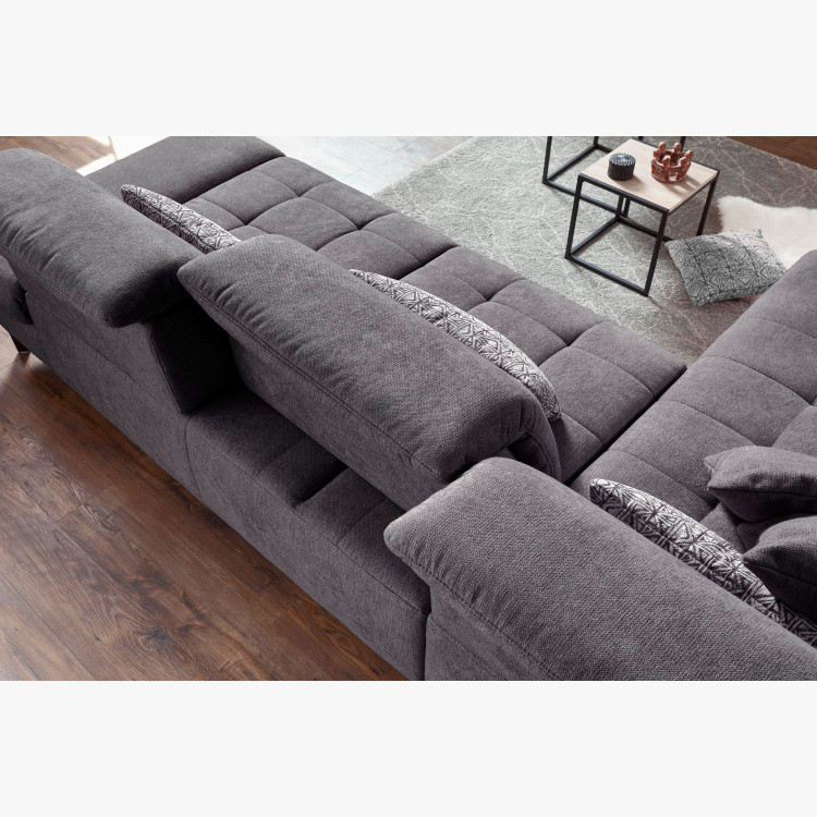 Rohová sedací souprava Carolina šedá - roh v pravo