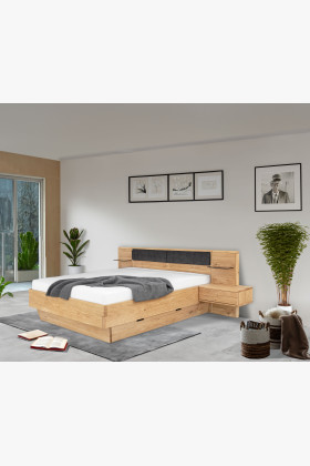 Dubová postel s nočními stolky a úložným prostorem 2