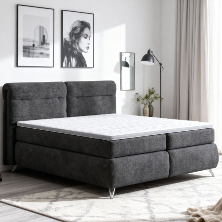 Boxspring postel antracit 180 cm s úložným prostorem Treviso