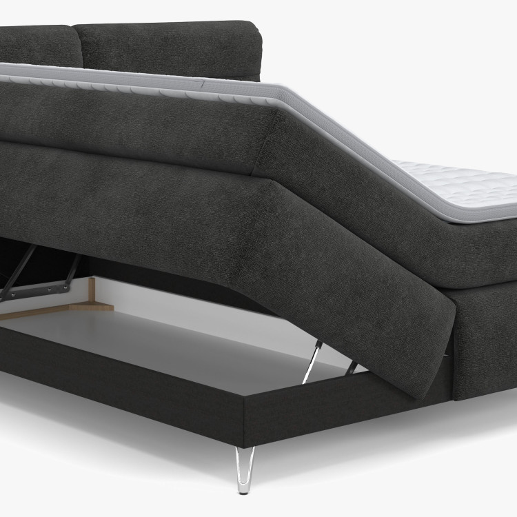 Boxspring postel antracit 180 cm s úložným prostorem Treviso
