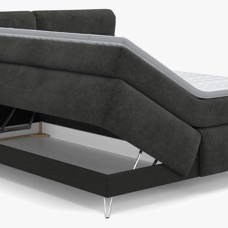 Boxspring postel antracit 180 cm s úložným prostorem Treviso
