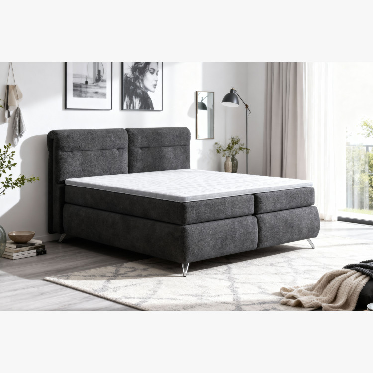 Boxspring postel antracit 180 cm s úložným prostorem Treviso