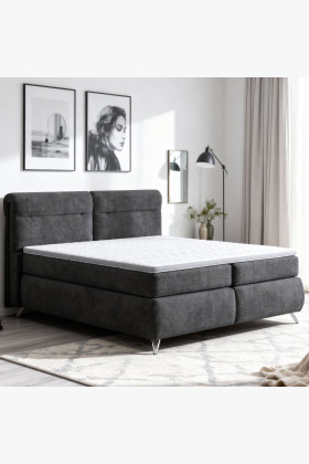 Boxspring posteľ antracit 160 cm s úložným priestorom Treviso