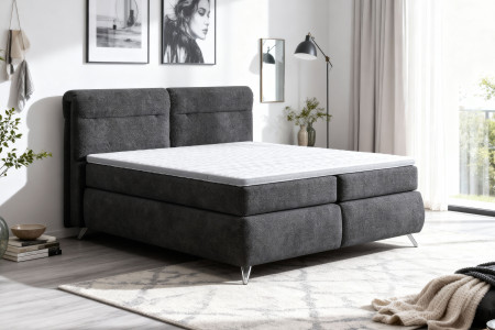 Boxspring postel antracit 160 cm s úložným prostorem Treviso
