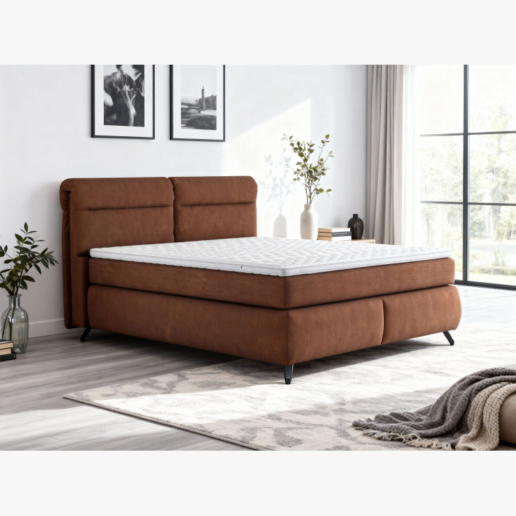Boxspring postel oranžová 180 cm s úložným prostorem Treviso