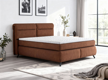 Boxspring postel oranžová 180 cm s úložným prostorem Treviso