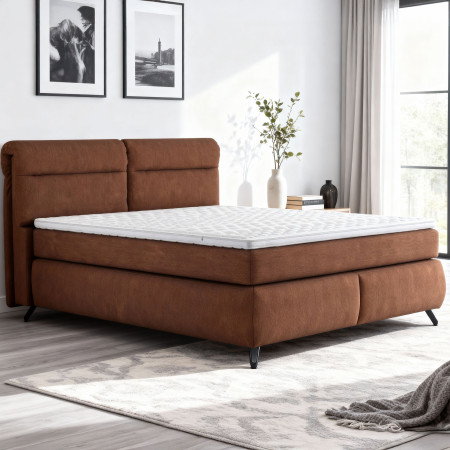 Boxspring postel oranžová 160 cm s úložným prostorem Treviso