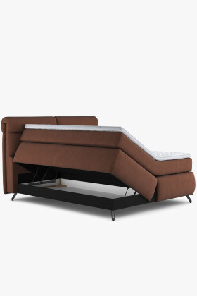 Boxspring postel oranžová 160 cm s úložným prostorem Treviso 2