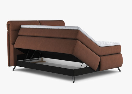 Boxspring postel oranžová 160 cm s úložným prostorem Treviso