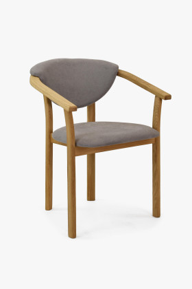 Kresielko do jedálne dubové - Alexandra sivá farba