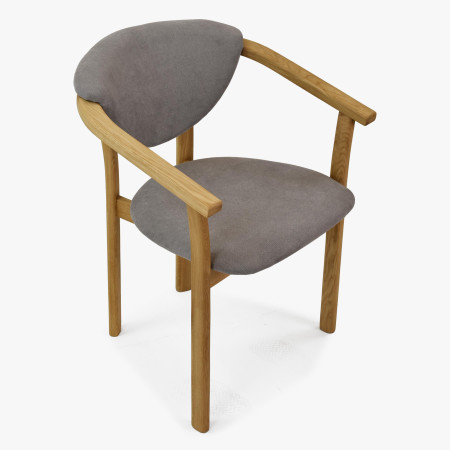 Křesílko do jídelny dubové - Alexandra šedé barva