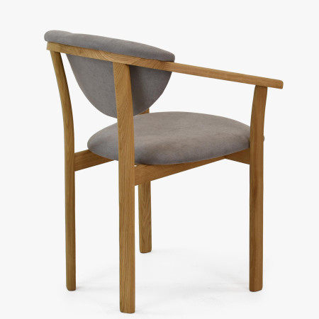 Křesílko do jídelny dubové - Alexandra šedé barva