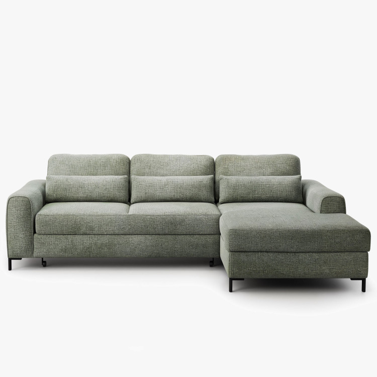 Rohová sedací souprava s funkcí spaní a úložným prostorem prava