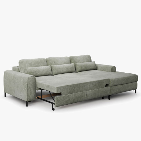 Rohová sedací souprava s funkcí spaní a úložným prostorem prava