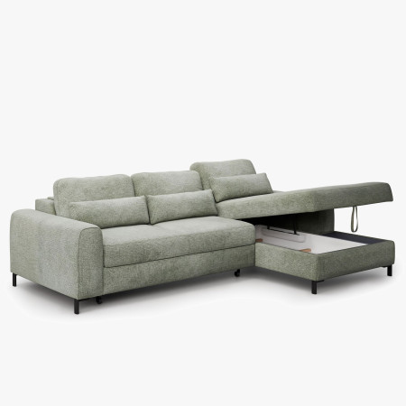 Rohová sedací souprava s funkcí spaní a úložným prostorem prava